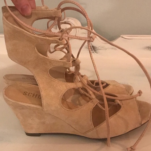 Schutz Ruthie Tan Gladiator Wedge Sandals - Picture 5 of 8